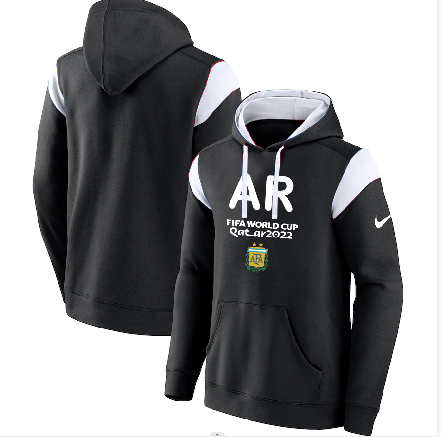 Men's Argentina Black 2022 FIFA World Cup Soccer Hoodie